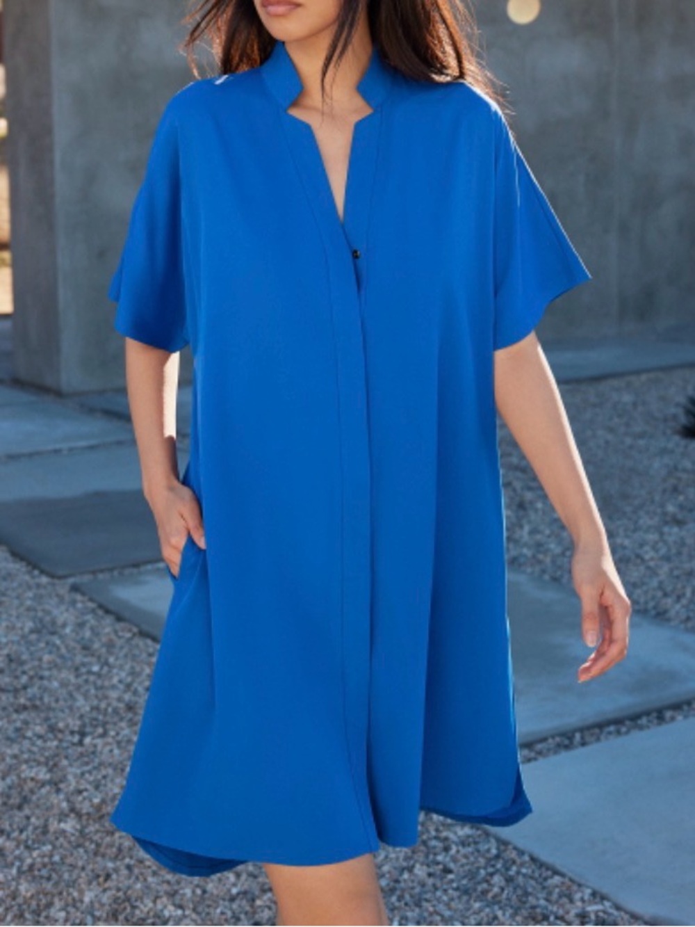 ADAY Anywhere Shirt Dress Lapis Blue